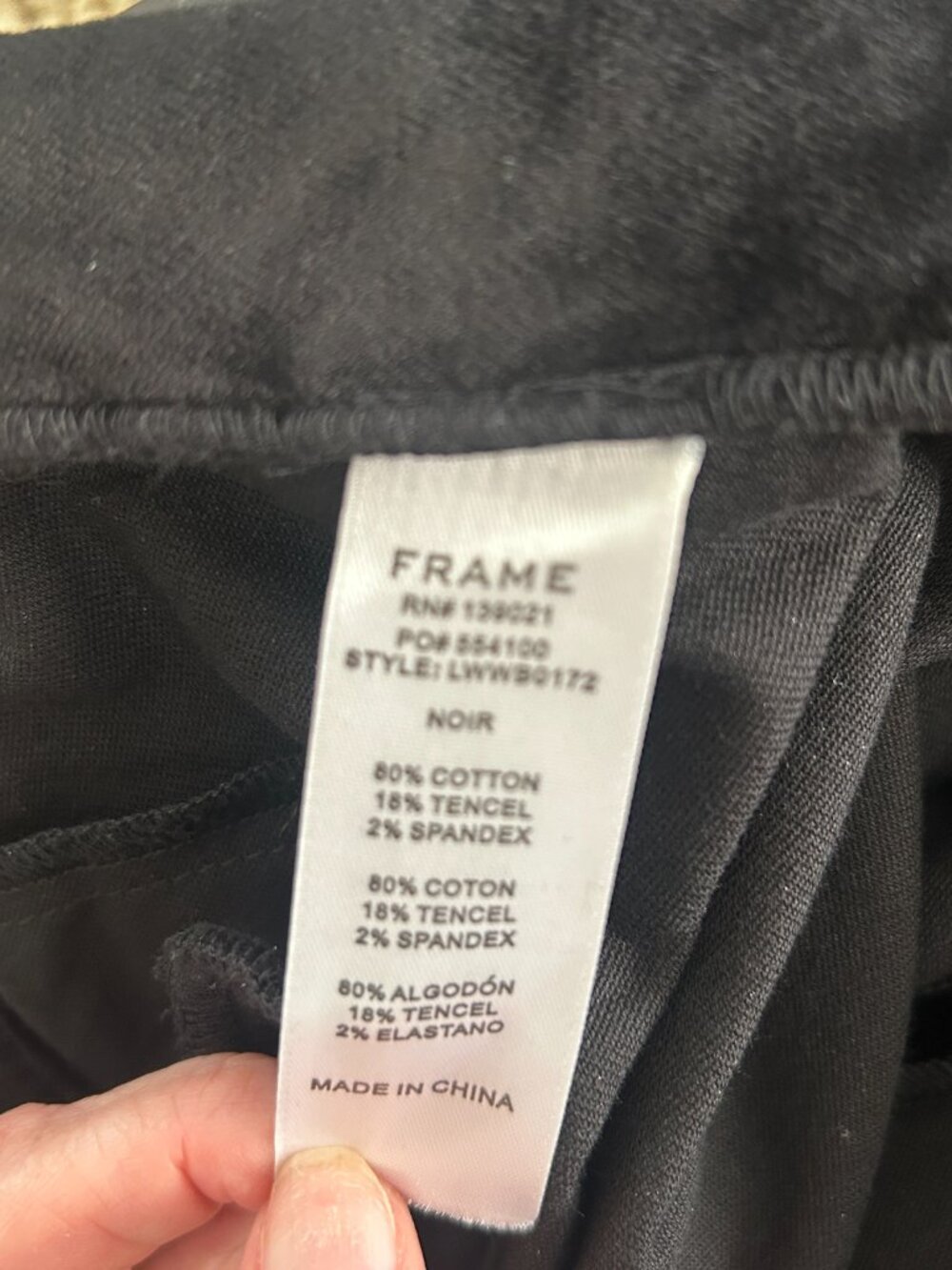 FRAME Noir Black Velveteen Crop Mini Boot Pants Size 10 - Picture 8 of 10
